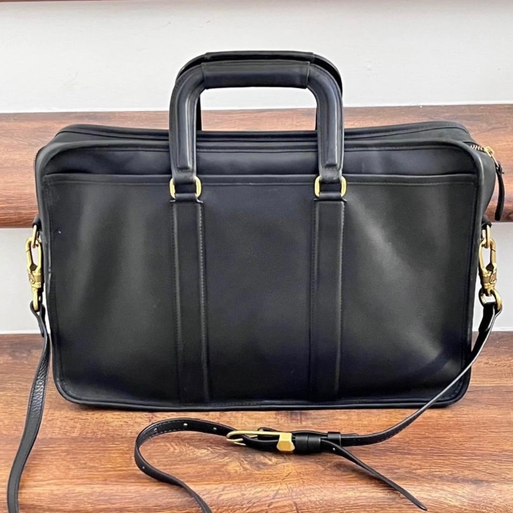 Vintage Coach Embassy Briefcase Style Bag-British Black Leather